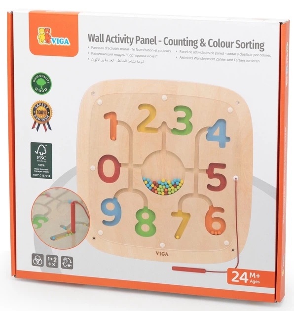Магнітна навчальна дошка для дітей Viga гра з цифрами (6971608448119) - зображення 3