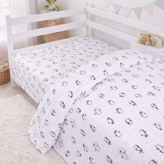 Простынь MirSon Полуторная 150х220 см 17-0929 Sweet Penguin Ranforce Elite (2200012577615) - изображение 5