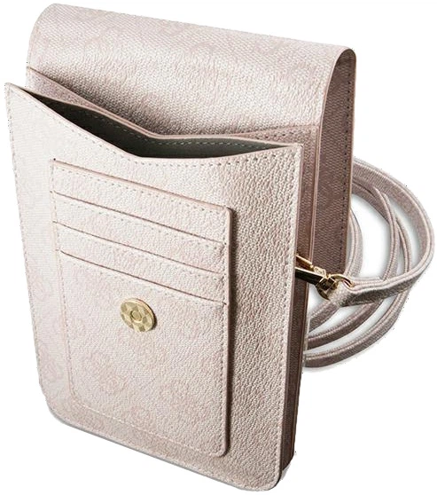 Etui torebka na telefon Guess 4G Metal Gold Logo Big Różowe (3666339005368) - obraz 2