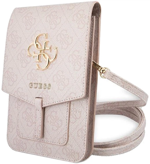 Etui torebka na telefon Guess 4G Metal Gold Logo Big Różowe (3666339005368) - obraz 3