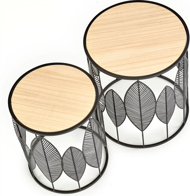 Zestaw ław Halmar FOLLA Czarny 2 szt (5905248107427) - obraz 5