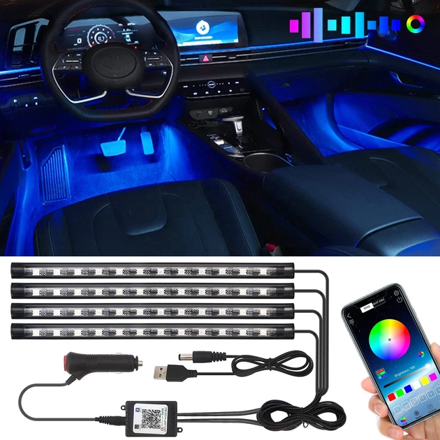 Автомобильная RGB LED подсветка салона HR-01678 4 светодиодные ленты - Фото 1 Автомобильная RGB LED подсветка салона HR-01678 4 светодиодные ленты - изображение 1