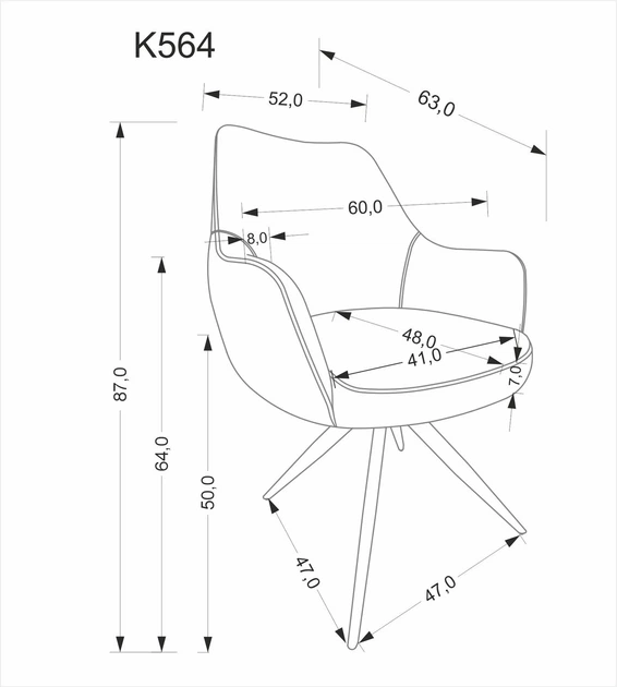Krzesło do kuchni i salonu Halmar K564 obrotowe Beżowe (V-CH-K/564-KR-BEŻOWY) (5905248136373) - obraz 10
