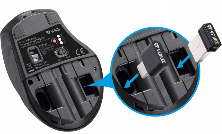 Миша YENKEE Dual Bluetooth + USB A/C YMS 2090 NEO PRO Black (YMS 2090 NEO PRO) - зображення 6