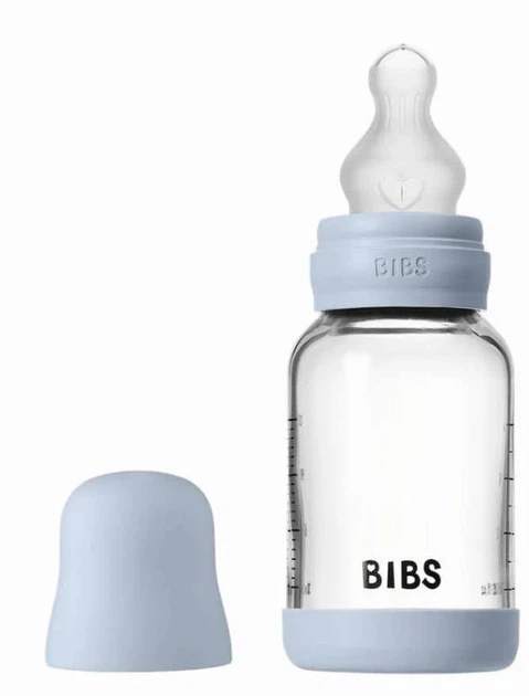 Скляна BIBS Baby Glass Bottle дитяча пляшечка з силіконовою соскою - 120 ml - Baby Blue - Фото 3 Скляна BIBS Baby Glass Bottle дитяча пляшечка з силіконовою соскою - 120 ml - Baby Blue - изображение 3