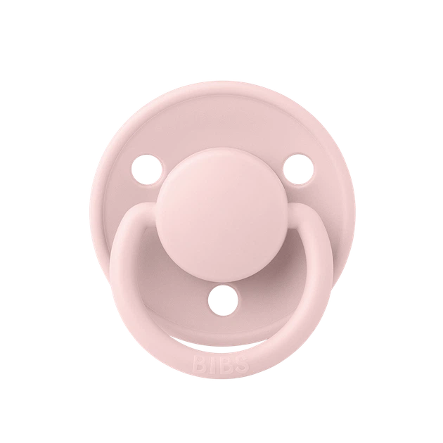Пустушка BIBS 0-36 міс De Lux Round Silicone - рожева - зображення 2