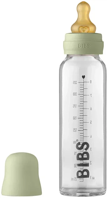 Скляна дитяча пляшечка BIBS Baby Glass Bottle повний комплект 240 ml - Sage - Фото 1 Скляна дитяча пляшечка BIBS Baby Glass Bottle повний комплект 240 ml - Sage - зображення 1