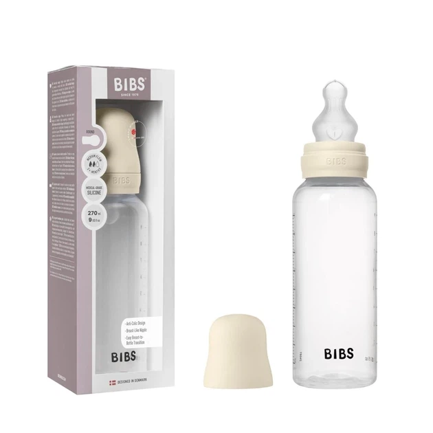 Дитяча пляшечка BIBS Baby Bottle Silicone 270 ml Medium Flow (середній потік) Ivory - зображення 6