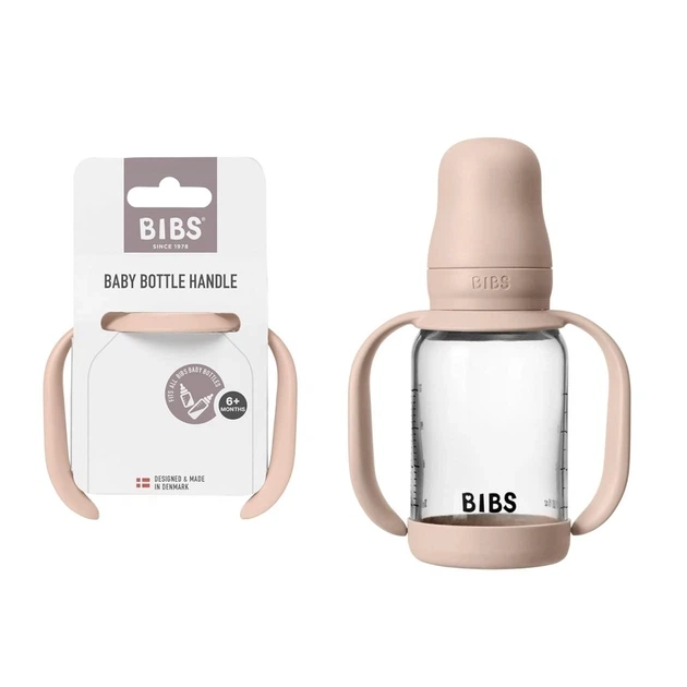 Набір скляна дитяча пляшечка BIBS Baby Glass Bottle Blush та ручки для тримання 120 ml - изображение 5