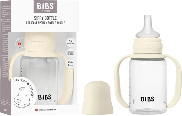 Дитяча пляшечка непроливайка з носиком BIBS Baby Sippy Bottle Spout Silicone Ivory 150 ml - изображение 8