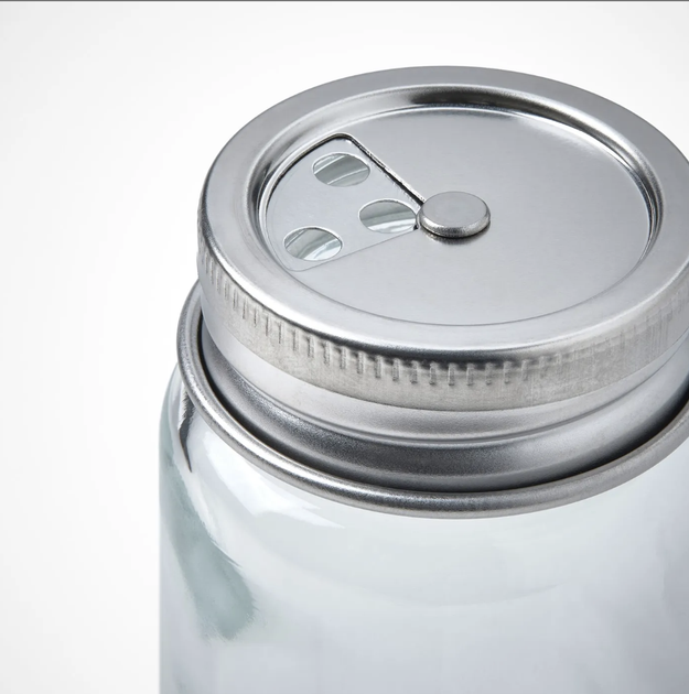 Сільничка/перечниця 2 ШТ, прозоре скло/нержавіюча сталь, 8 см ІКЕА CITRONHAJ 405.532.11 - зображення 2
