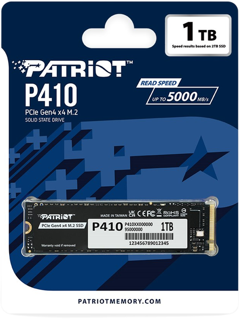 Dysk SSD Patriot Viper P410 1TB PCIe Gen 4.0x4 NVMe 1.4 M.2 (P410P1TBM28H) - obraz 4