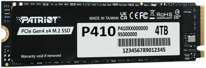 Dysk SSD Patriot Viper P410 4TB PCIe Gen 4.0x4 NVMe 1.4 M.2 (P410P4TBM28H) - obraz 2