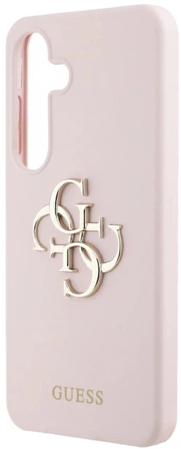 Панель Guess Silicone Big 4G Logo Bottom Script для Samsung Galaxy S25 Pink (3666339449407) - зображення 2