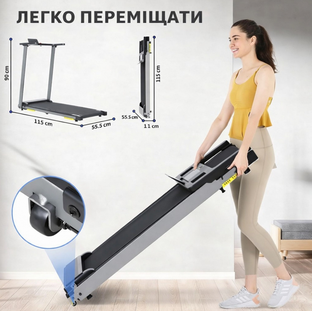 Беговая дорожка Novonova до 12 км/ч LCD-дисплей Bluetooth 15 программ до 120 кг складная черная - Фото 4 Беговая дорожка Novonova до 12 км/ч LCD-дисплей Bluetooth 15 программ до 120 кг складная черная - изображение 4