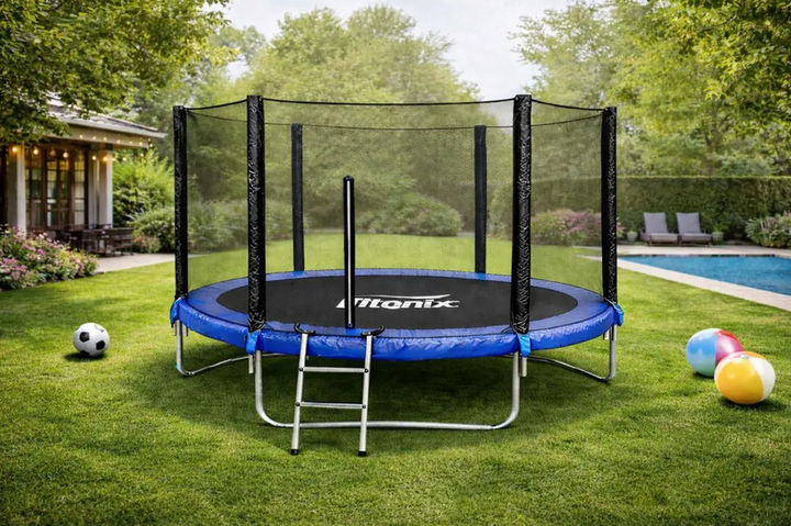 Садовый батут Fitonix 183 см (6 ft) усилен до 100 кг с защитной сеткой 150 см и стремянкой для детей. - изображение 2
