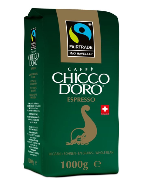 Кофе зерновой Chicco D'oro Espresso Max Havelaar 1кг - Фото 1 Кофе зерновой Chicco D'oro Espresso Max Havelaar 1кг - изображение 1