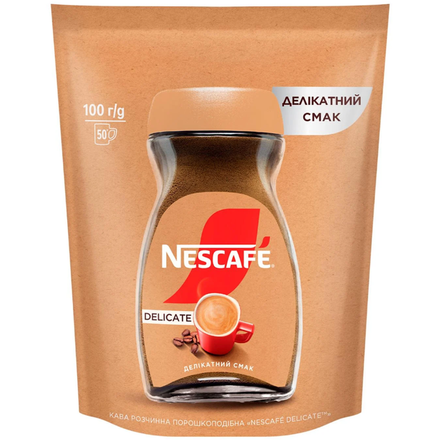 Кофе растворимый Nescafe Delicate 100г - Фото 1 Кофе растворимый Nescafe Delicate 100г - изображение 1