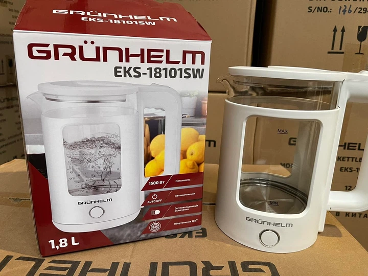 Електрочайник GRUNHELM (EKS-18101SW) 1,8л, 1500Вт, білий, диск - изображение 8