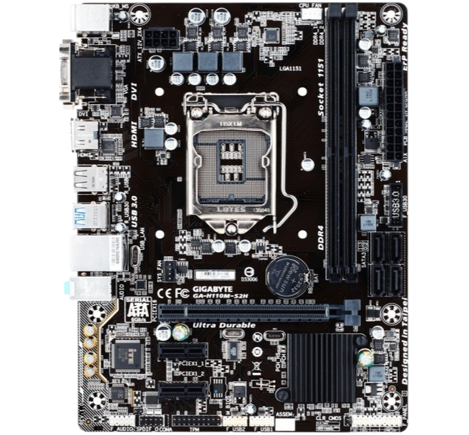 Материнська плата Gigabyte GA-H110M-S2H LGA 1151 (GA-H110M-S2H) Б/В - зображення 2