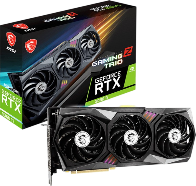 Видеокарта GeForce RTX 3060 Ti 8GB MSI Gaming Z Trio LHR (RTX 3060 Ti GAMING Z TRIO 8G LHR) Б/У - Фото 1 Видеокарта GeForce RTX 3060 Ti 8GB MSI Gaming Z Trio LHR (RTX 3060 Ti GAMING Z TRIO 8G LHR) Б/У - изображение 1