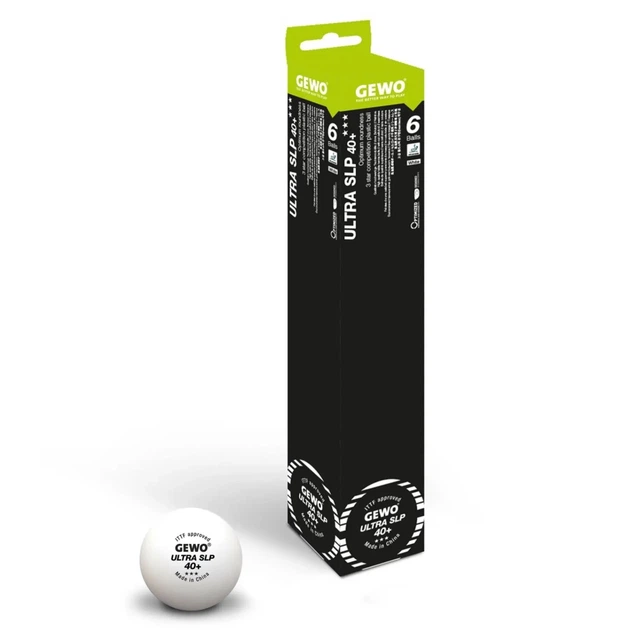 Мячик для настольного тенниса Gewo Ultra SLP 40+ ITTF 6 шт (81351200) (931057) - изображение 2