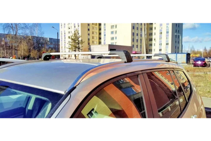 2 Перемычки на встроенные рейлинги для Infiniti QX50 2018+, 120 см, серые V1 - изображение 4