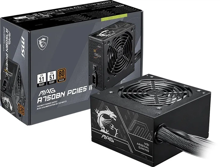 Блок живлення MSI MAG A750BN PCIE5 II 750W (306-7ZPSX11-CE0) - зображення 2
