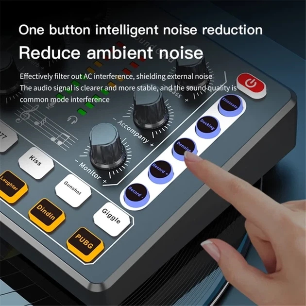 Внешняя звуковая карта M8, аудиоинтерфейс, микшер, Bluetooth адаптер Live Sound Card USB-гарнитура для микрофона - изображение 4