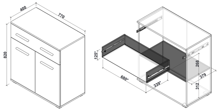 Комод Halmar Lima KM-1 V-PL-LIMA-KM1-BIAŁY 77 x 40 x 82 см Білий (5905248102781) - зображення 2
