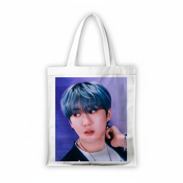 Сумка-шопер Стрей кидс Stray Kids 39x35 см белая из льна 11378 - Фото 1 Сумка-шопер Стрей кидс Stray Kids 39x35 см белая из льна 11378 - изображение 1