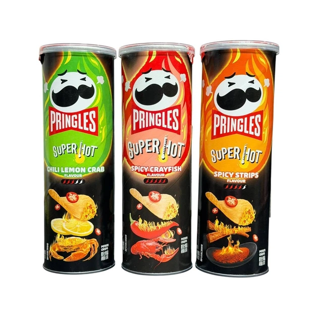 Чіпси Pringles Super Hot MIX 110 грам (набір 3 штуки) - Фото 1 Чіпси Pringles Super Hot MIX 110 грам (набір 3 штуки) - изображение 1