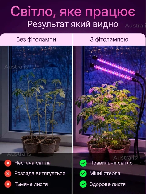 Фитолампа для роста растений полного спектра ультрафиолетовая лампа для растений, рассады, цветов гибкая лампа для растений на прищепке с таймером 2 LED - Фото 2 Фитолампа для роста растений полного спектра ультрафиолетовая лампа для растений, рассады, цветов гибкая лампа для растений на прищепке с таймером 2 LED - изображение 2