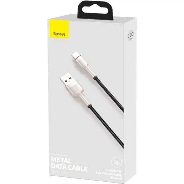 Кабель Baseus Cafule Series Metal Data Cable USB to Type-C 66W 1m Black (CAKF000101) - Фото 2 Кабель Baseus Cafule Series Metal Data Cable USB to Type-C 66W 1m Black (CAKF000101) - изображение 2