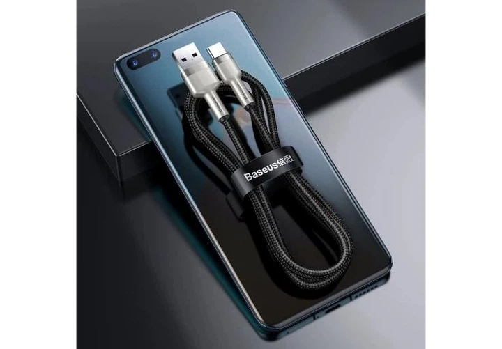 Кабель Baseus Cafule Series Metal Data Cable USB to Type-C 66W 1m Black (CAKF000101) - Фото 7 Кабель Baseus Cafule Series Metal Data Cable USB to Type-C 66W 1m Black (CAKF000101) - изображение 7
