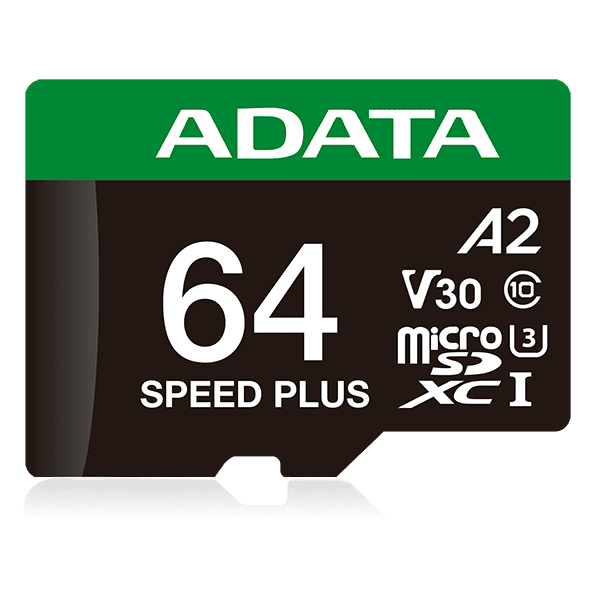 Карта пам'яті microSDXC (UHS-1 U3) A-DATA SPEED PLUS 64Gb Class 10 V30 A2 (R-160Mb/s W140Mb/s) (adapter SD) (UD64GUI3V30A2SP-RA1) - изображение 3