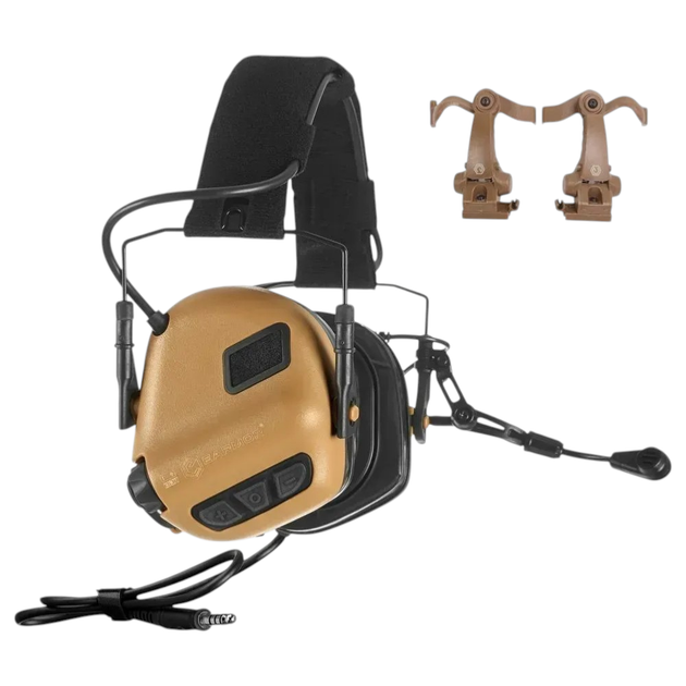 Активные наушники Earmor M32X PLUS с микрофоном, цвет Coyote Brown (2 типа креплений) - изображение 2