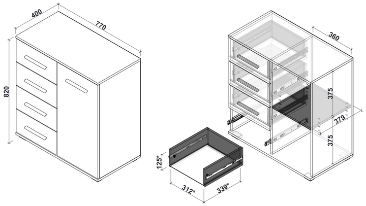 Комод Halmar Lima KM-2 V-PL-LIMA-KM2-SONOMA 77 x 40 x 82 см Дуб сонома (5905248102842) - зображення 2