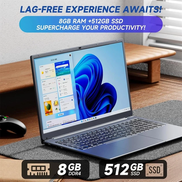 Ноутбук 17.3" IJKKJI 1732N-8 Intel Celeron N5095 RAM 8GB SSD 512GB Windows 11 (UKR) - изображение 4