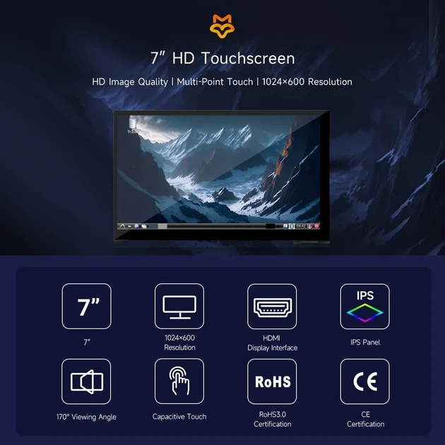 Монитор портативный сенсорный 7" LUCKFOX 7-HD-Touchscreen IPS 60 Гц - изображение 2