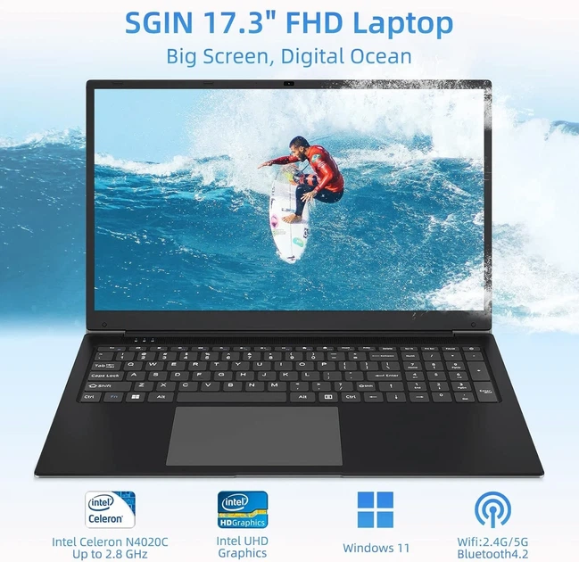 Ноутбук 17.3" SGIN M17 Intel Celeron J4105 RAM 4GB SSD 128GB Windows 11 (UKR) - изображение 5