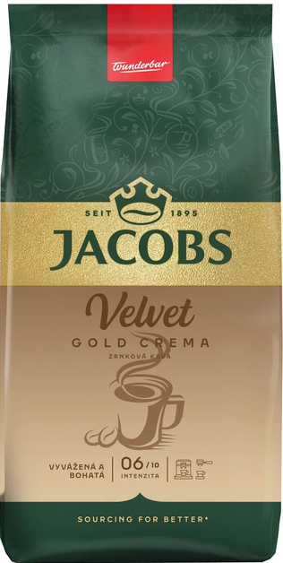 Кофе зерновой Jacobs Velvet Gold Crema 1кг - Фото 1 Кофе зерновой Jacobs Velvet Gold Crema 1кг - изображение 1