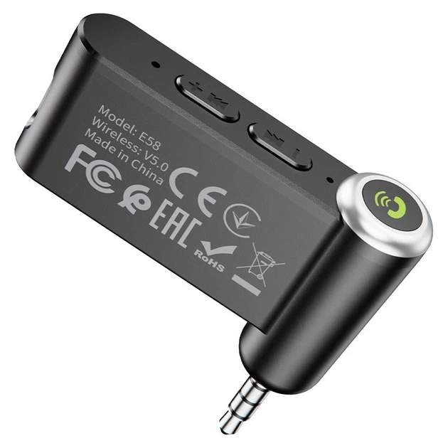 Bluetooth адаптер ресивер для автомобіля та аудіосистем Hoco E58 AUX 3.5 мм Чорний - зображення 3