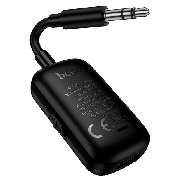 Bluetooth-адаптер-приемник для автомобиля и наушников Hoco E151 AUX 3,5 мм с микрофоном Черный - изображение 5