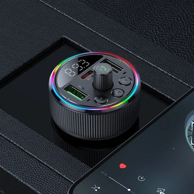 FM-модулятор для автомобиля Hoco E82 PD30W+QC3.0 Bluetooth-передатчик с быстрой зарядкой Черный - изображение 8