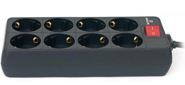Мережевий фільтр живлення REAL-EL RS-8 PROTECT 3m black (EL122300022) - Фото 2 Мережевий фільтр живлення REAL-EL RS-8 PROTECT 3m black (EL122300022) - зображення 2