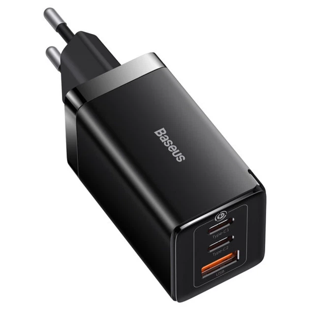Сетевое зарядное устройство Baseus GaN5 Pro FC 65W 2xUSB-C | USB-A with USB-C to USB-C Cable Black (CCGP120201) - изображение 2
