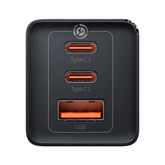 Сетевое зарядное устройство Baseus GaN5 Pro FC 65W 2xUSB-C | USB-A with USB-C to USB-C Cable Black (CCGP120201) - изображение 4