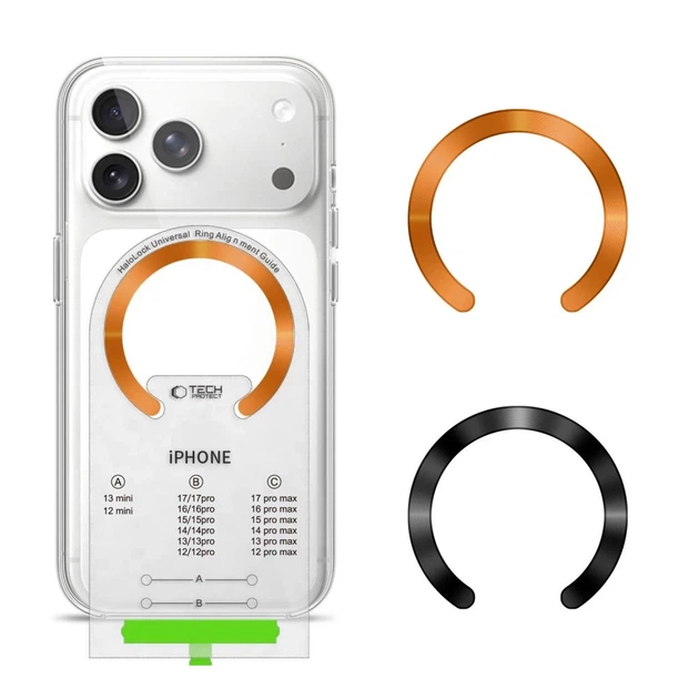 Кольцо-держатель Tech-Protect MMP-210 Magnetic Ring Black & Cosmic Orange (2 pack) with MagSafe (5906302352548) - Фото 1 Кольцо-держатель Tech-Protect MMP-210 Magnetic Ring Black & Cosmic Orange (2 pack) with MagSafe (5906302352548) - изображение 1