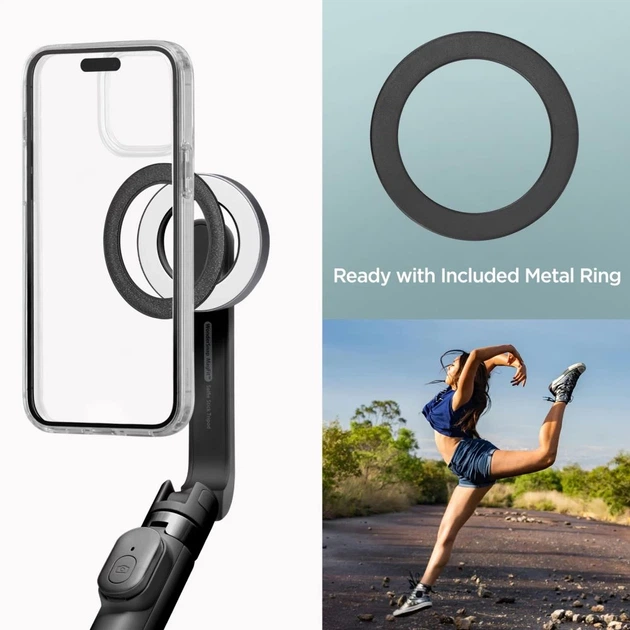 Универсальный штатив Spigen S571W Bluetooth Selfie Stick Tripod Black with MagSafe (AMP07656) - Фото 7 Универсальный штатив Spigen S571W Bluetooth Selfie Stick Tripod Black with MagSafe (AMP07656) - изображение 7